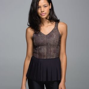 Lululemon. City Tank. Golden Godess Cashew Multi / Black. Size 4.